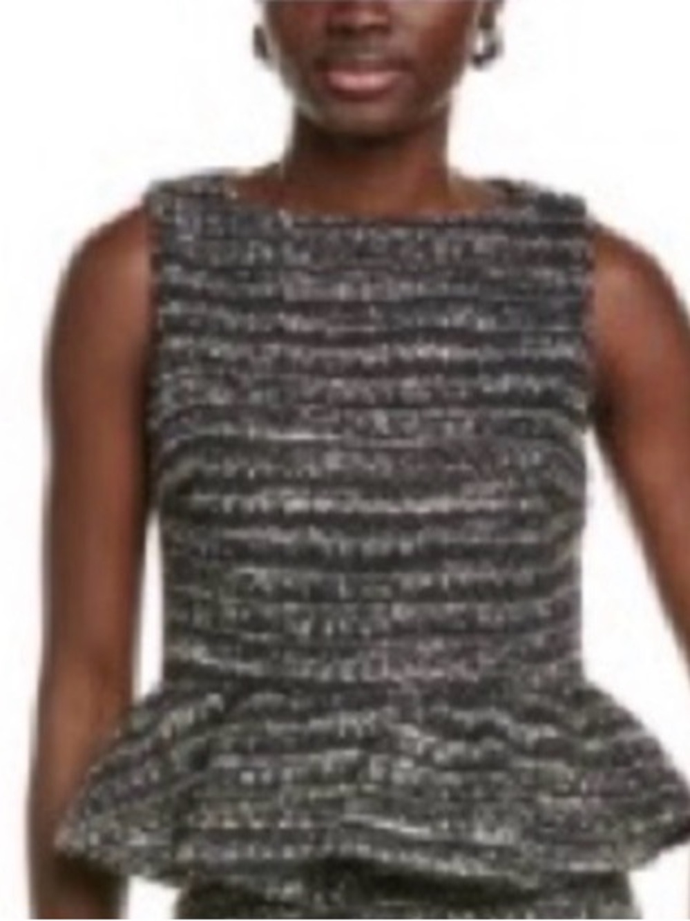 Endless Rose Black Textured Peplum Sleeveless Top